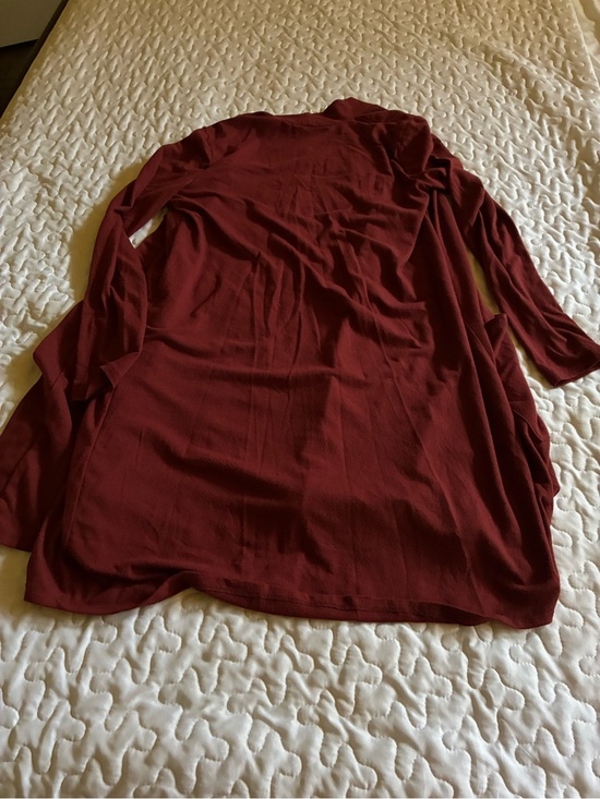 Zenana Outfitters Sweaters - Zenana Outfitters Burgundy Open-Front Cardigan
